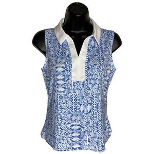 Sigrid Olsen Polo Shirt Womens XS Golf Tennis Pickleball UPF 50 Preppy Tank NWT